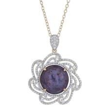 63.46 ctw Purple Sapphire and 4.37 ctw White Sapphire Pendant