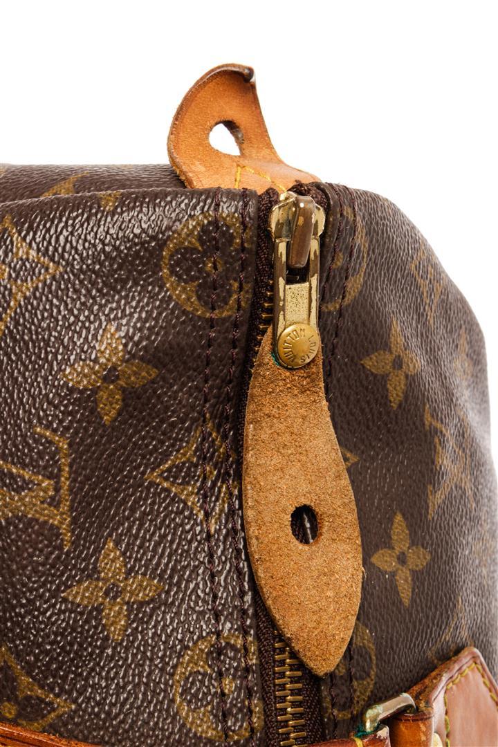 Louis Vuitton Brown Monogram Canvas Leather Speedy 35 Satchel Bag