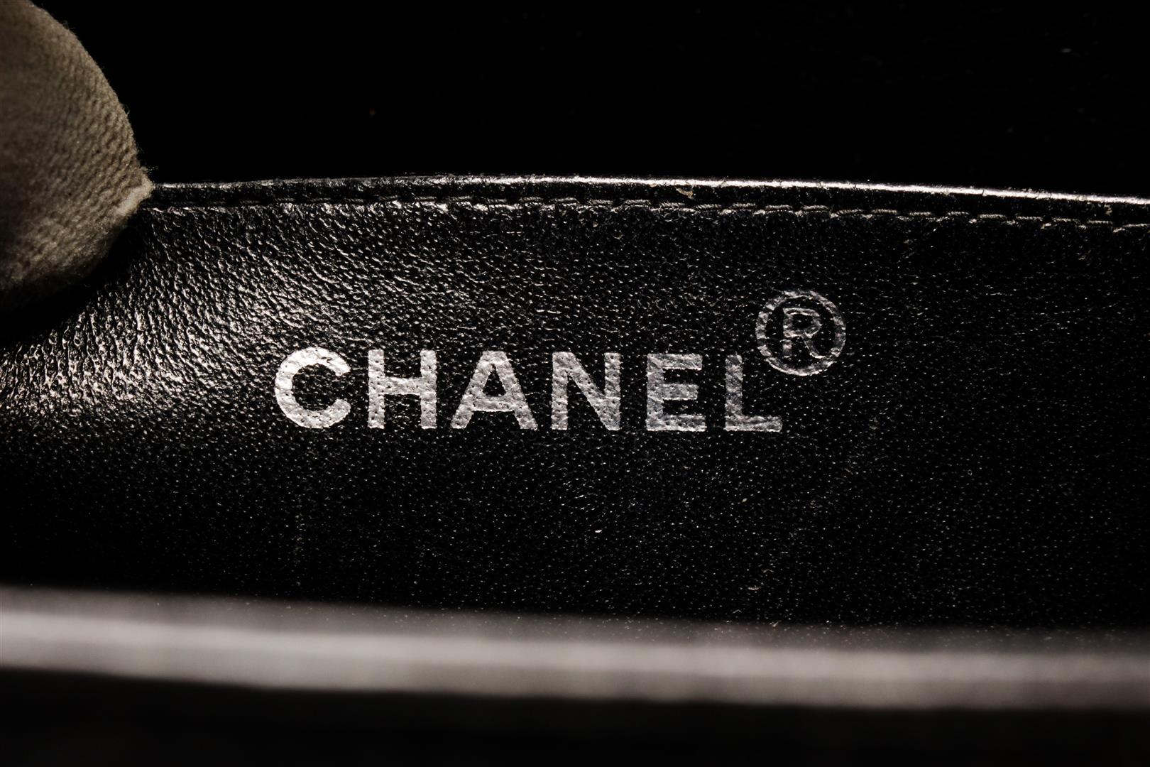 Chanel Black Patent Leather CC Chain Shoulder Bag