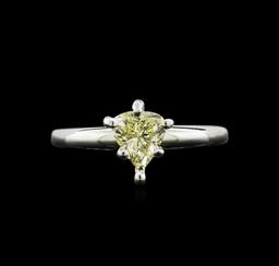 GIA Cert 0.74 ctw Diamond Solitaire Ring - 14KT White Gold