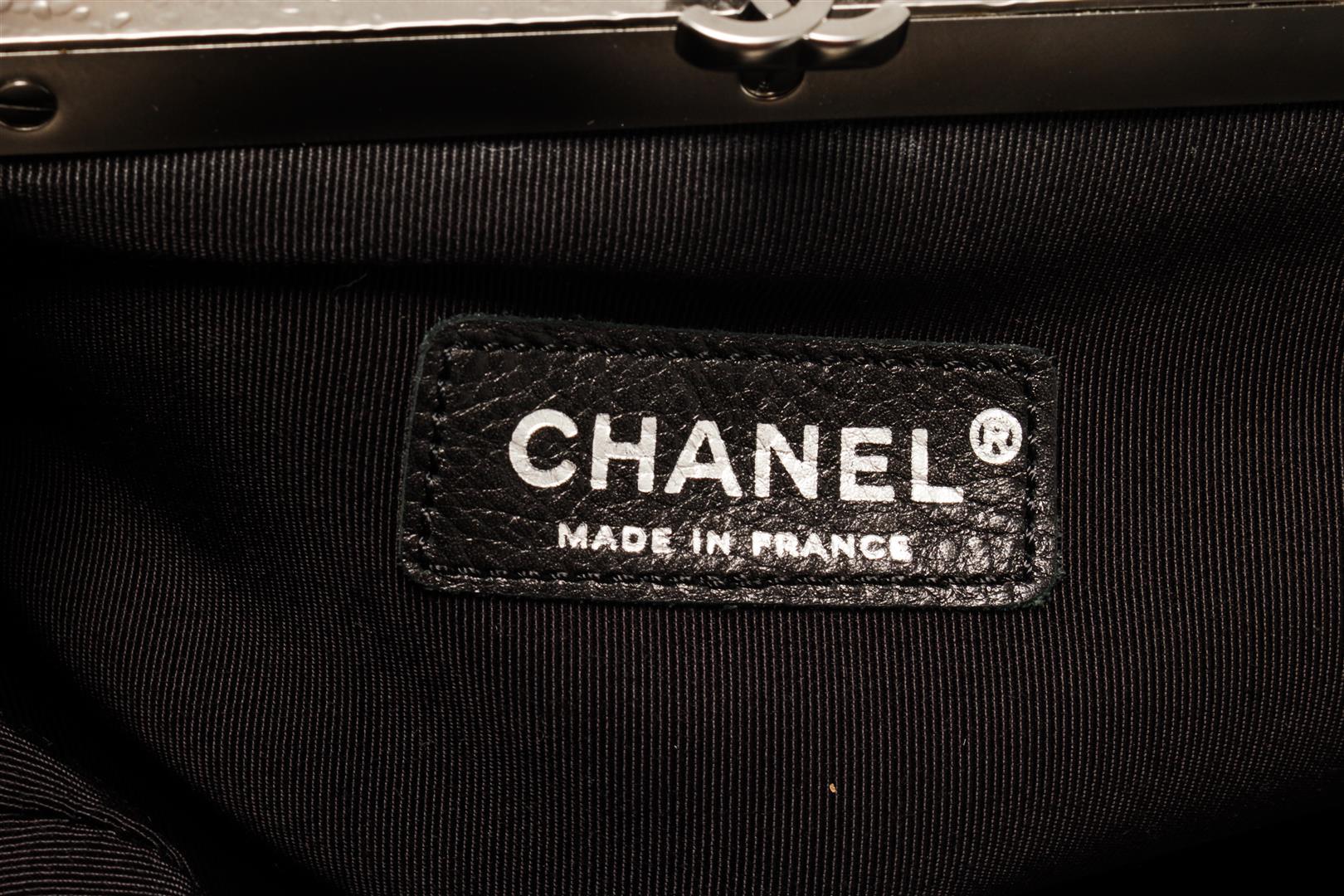 Chanel Black Suede Bow Motiff CC Shoulder Bag