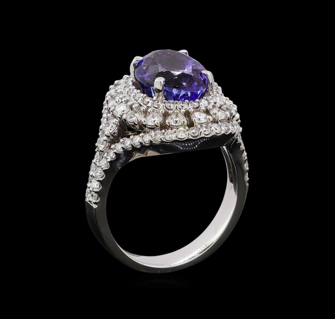 5.00 ctw Tanzanite and Diamond Ring - 14KT White Gold