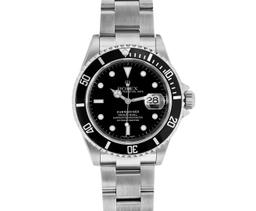 Rolex Mens No Holes Case Stainless Steel Black Dial Submariner With Rolex Box