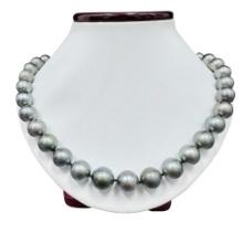 Pearl and Diamond Necklace - 14KT White Gold