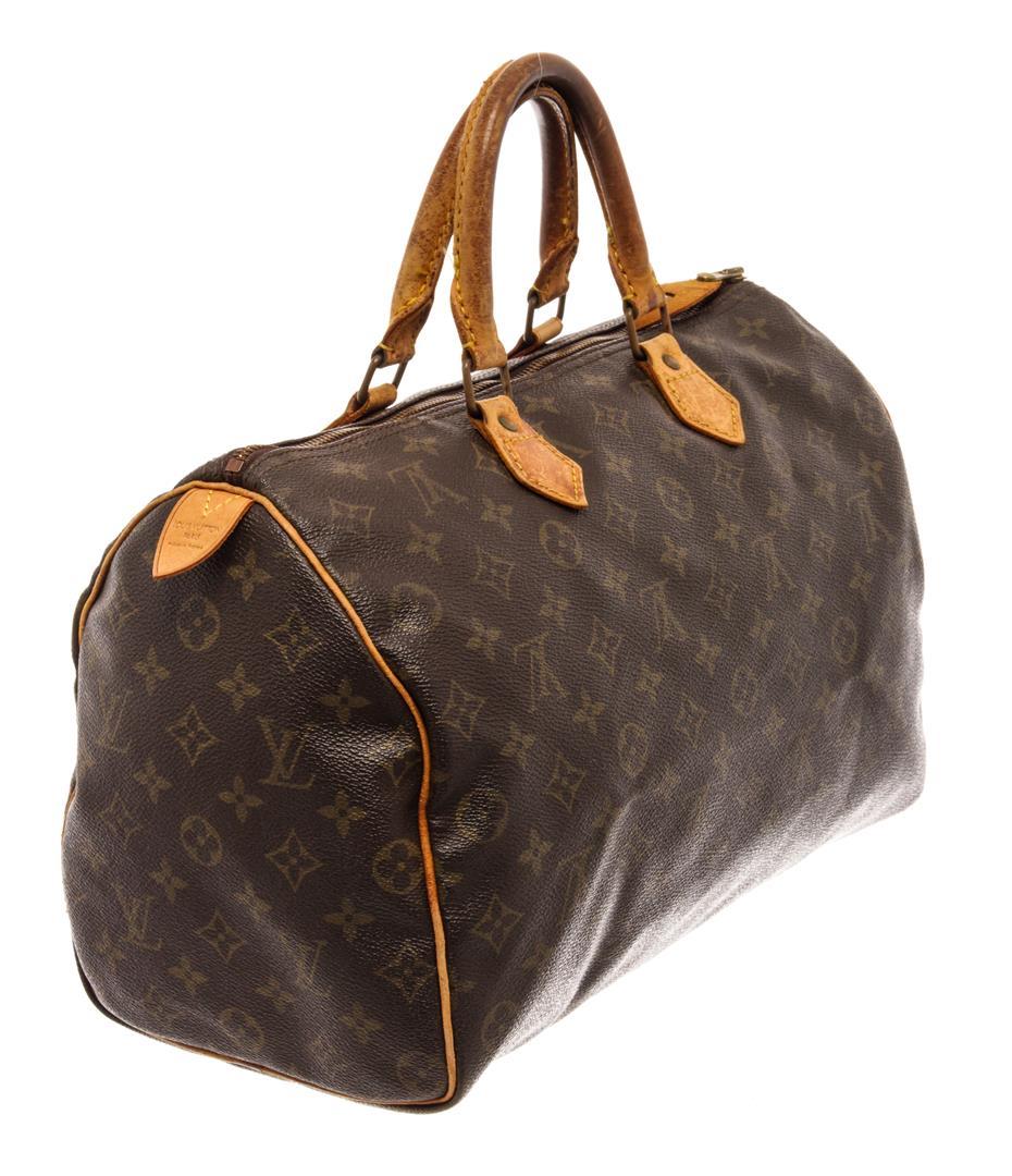 Louis Vuitton Brown Monogram Canvas Speedy 35 Satchel Bag