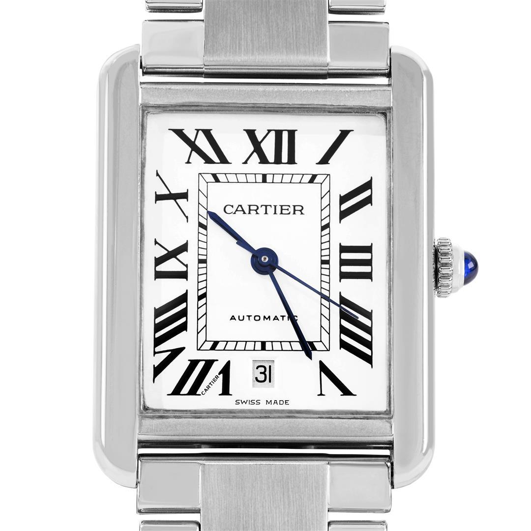 Cartier Mens Stainless Steel 40MM Tank Solo XL Wristwatch