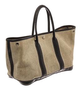 Hermes Beige Canvas Garden Party Tote Bag