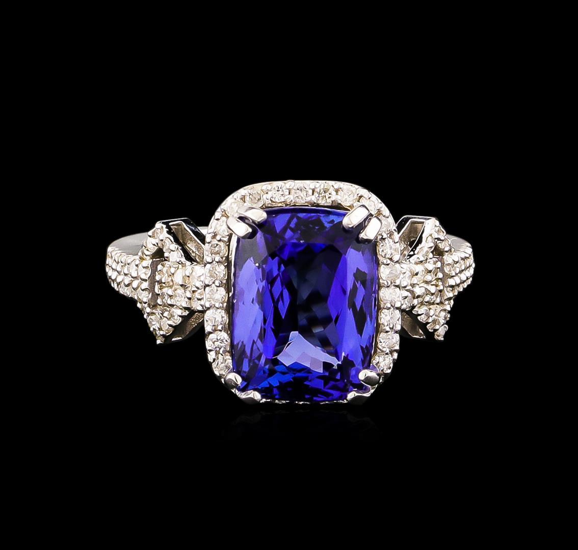 14KT White Gold 3.40 ctw Tanzanite and Diamond Ring