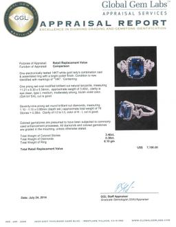 14KT White Gold 3.40 ctw Tanzanite and Diamond Ring