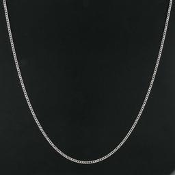 NEW Unisex Solid 14k White Gold 2.3mm 18" Miami Cuban Curb Link Chain Necklace