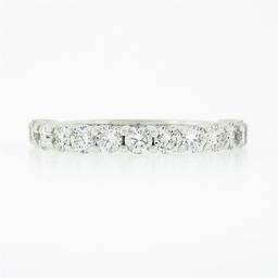 NEW 14k White Gold 1.14 ctw Round Shared Prong Diamond Classic Wedding Band Ring