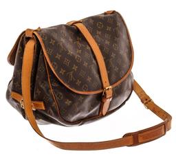 Louis Vuitton Brown Monogram Leather Saumur 35 Shoulder Bag