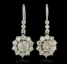 14KT White Gold 3.72 ctw Diamond Earrings