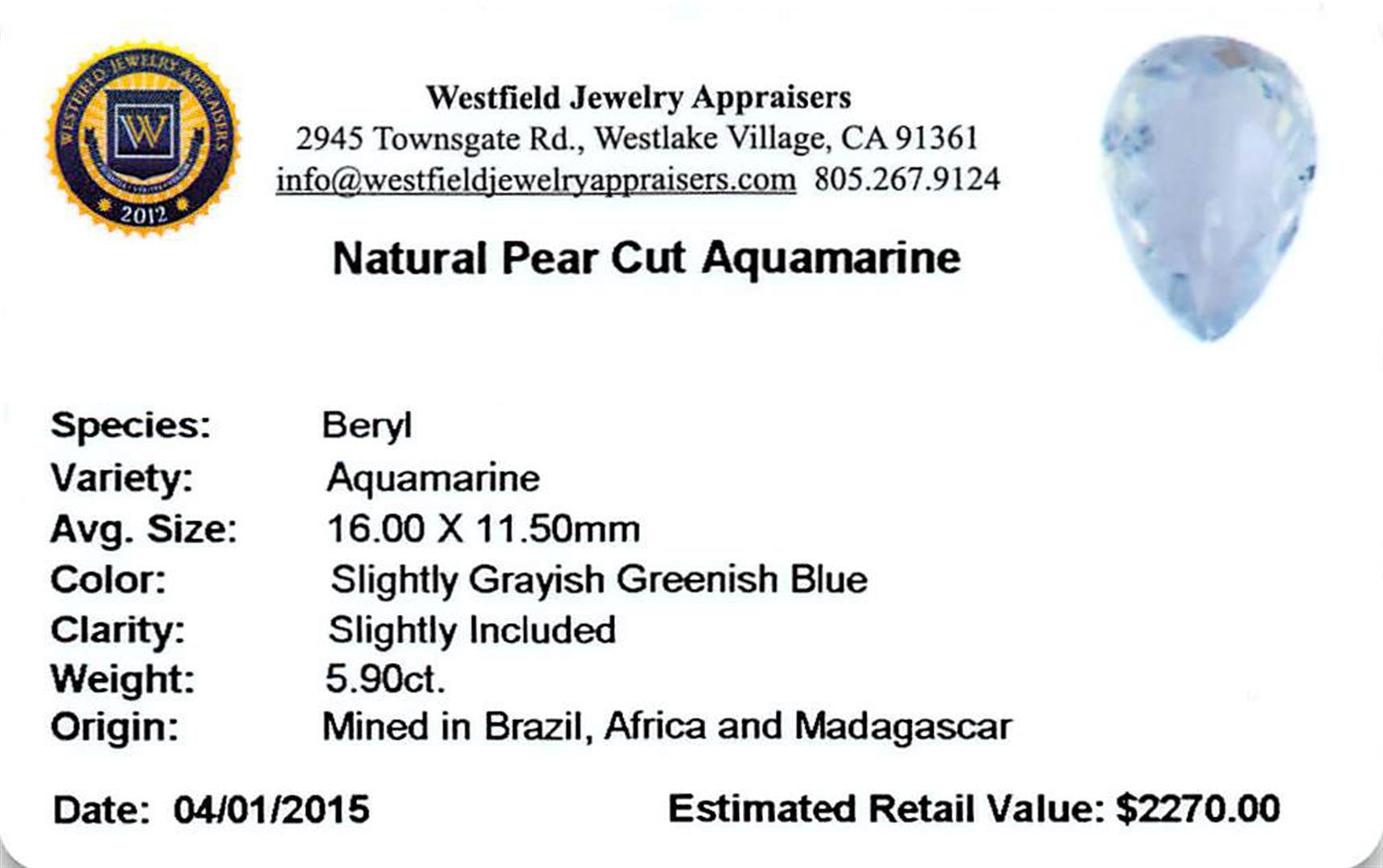 5.9 ctw Pear Aquamarine Parcel