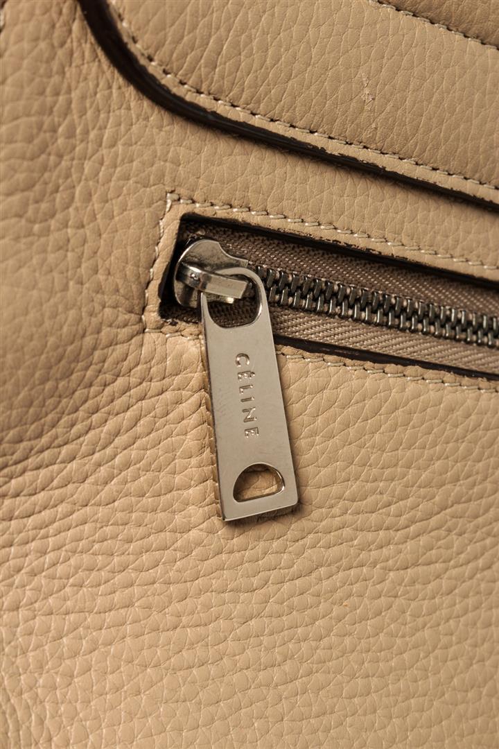 Celine Beige Leather Suede Trapeze Two-Way Bag