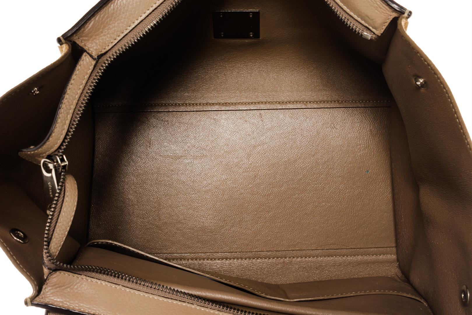 Celine Beige Leather Suede Trapeze Two-Way Bag