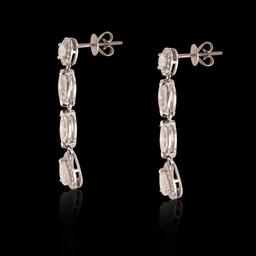 4.01 ctw Diamond 18K White Gold Dangle Earrings