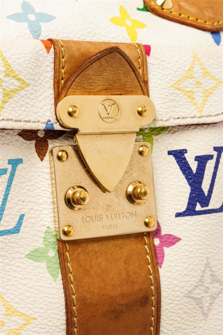 Louis Vuitton White Multicolor Monogram Leather Speedy 30 Satchel Bag