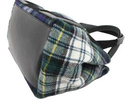 Balenciaga Green Multicolor Wool Checks Small Navy Cabas Bag