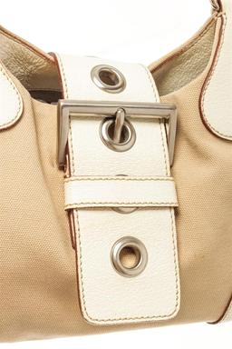 Prada Beige Nylon Leather Shoulder Bag