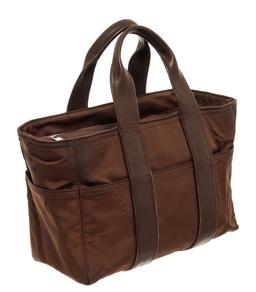 Hermes Brown Nylon and Leather Acapulco Tote Bag