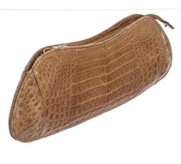 MCM Light Brown Crocodile Leather Evening Clutch