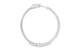 2.60 ctw Diamond Hoop Earrings - 14KT White Gold