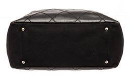 Chanel Black Quilted Coated Canvas Paris Biarritz Shoulder Bag