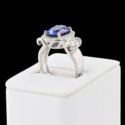 4.63 ctw Tanzanite and 0.54 ctw Diamond Platinum Ring