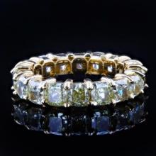 6.18 ctw Light Yellow VS CLARITY Diamond 14K Yellow Gold Ring