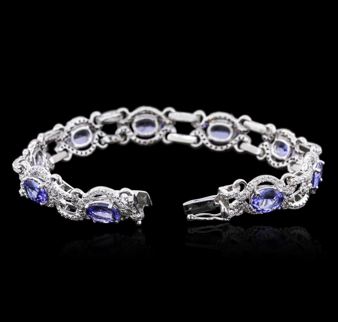 14KT White Gold 9.85 ctw Tanzanite and Diamond Bracelet