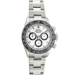 Rolex Mens Stainless Steel White Dial Panda Ceramic Daytona 40MM With Rolex Box