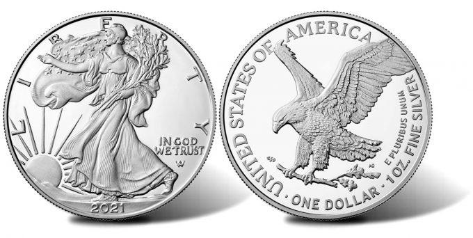 2021 Type-2 American .999 Fine Silver Eagle Dollar Coin