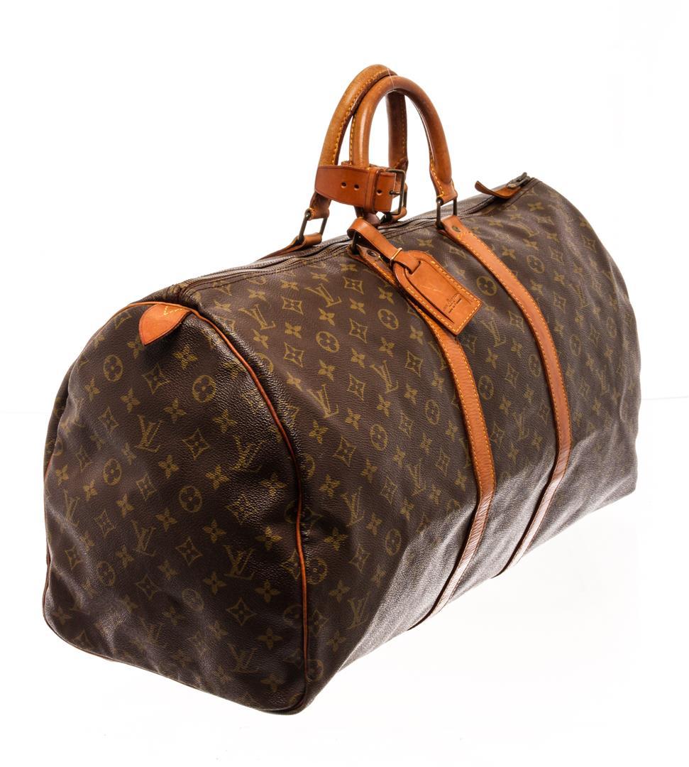 Louis Vuitton Brown Monogram Canvas Keepall 55 Travel Bag