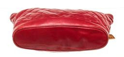 Chanel Red Leather Quilted Chain Shoulder Bag