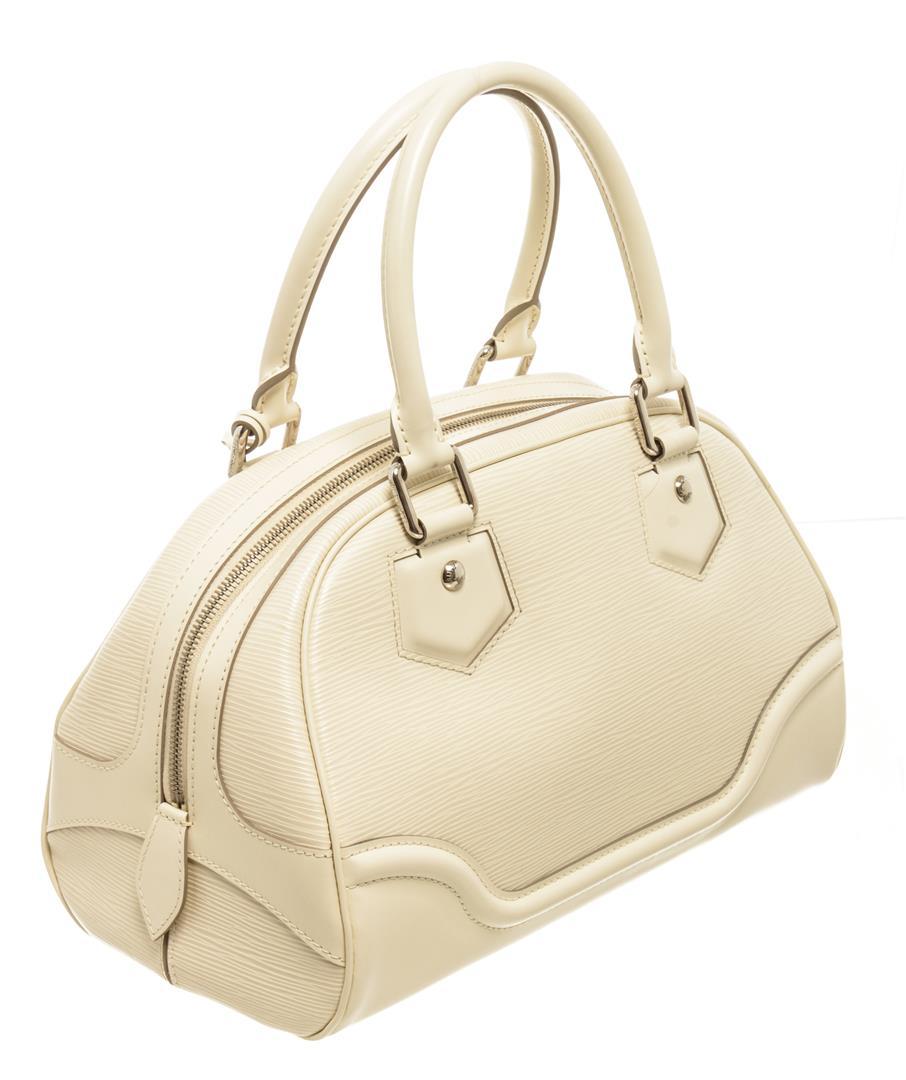 Louis Vuitton Ivory Epi Leather Bowling Montaigne PM Bag