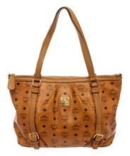 MCM Brown Visetos Essentials Shopper Tote Bag