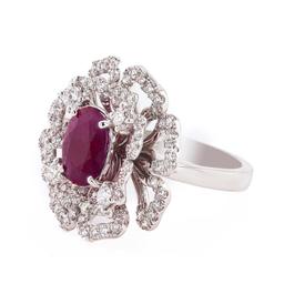 2.28 ctw BURMESE Ruby and 1.49 ctw Diamond Platinum Ring (GIA CERTIFIED)