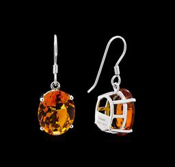 Crayola 17.60 ctw Citrine Earrings - 14K White Gold