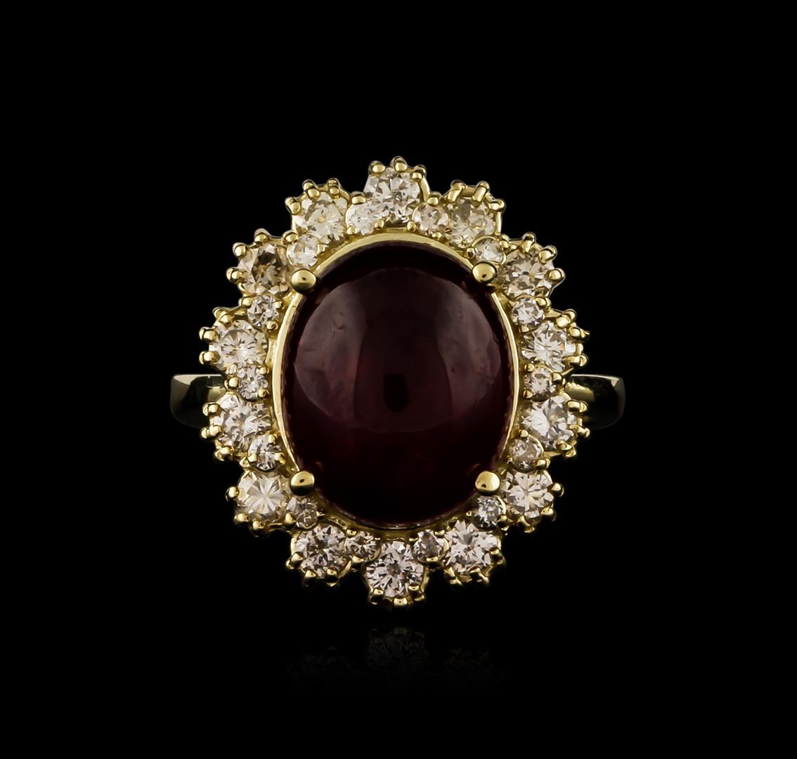 14KT Yellow Gold 7.61 ctw Ruby and Diamond Ring