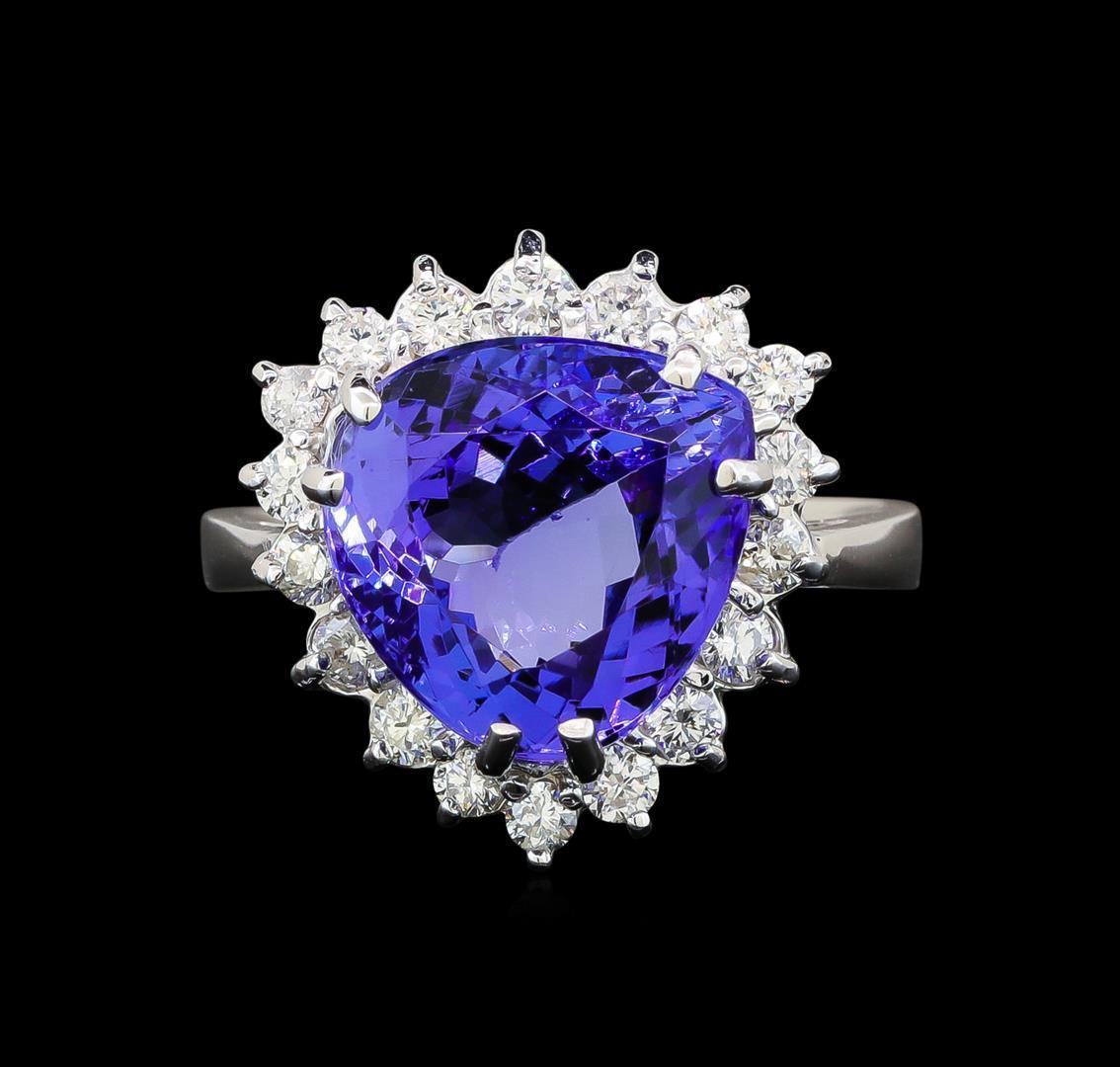 14KT White Gold 6.78 ctw Tanzanite and Diamond Ring