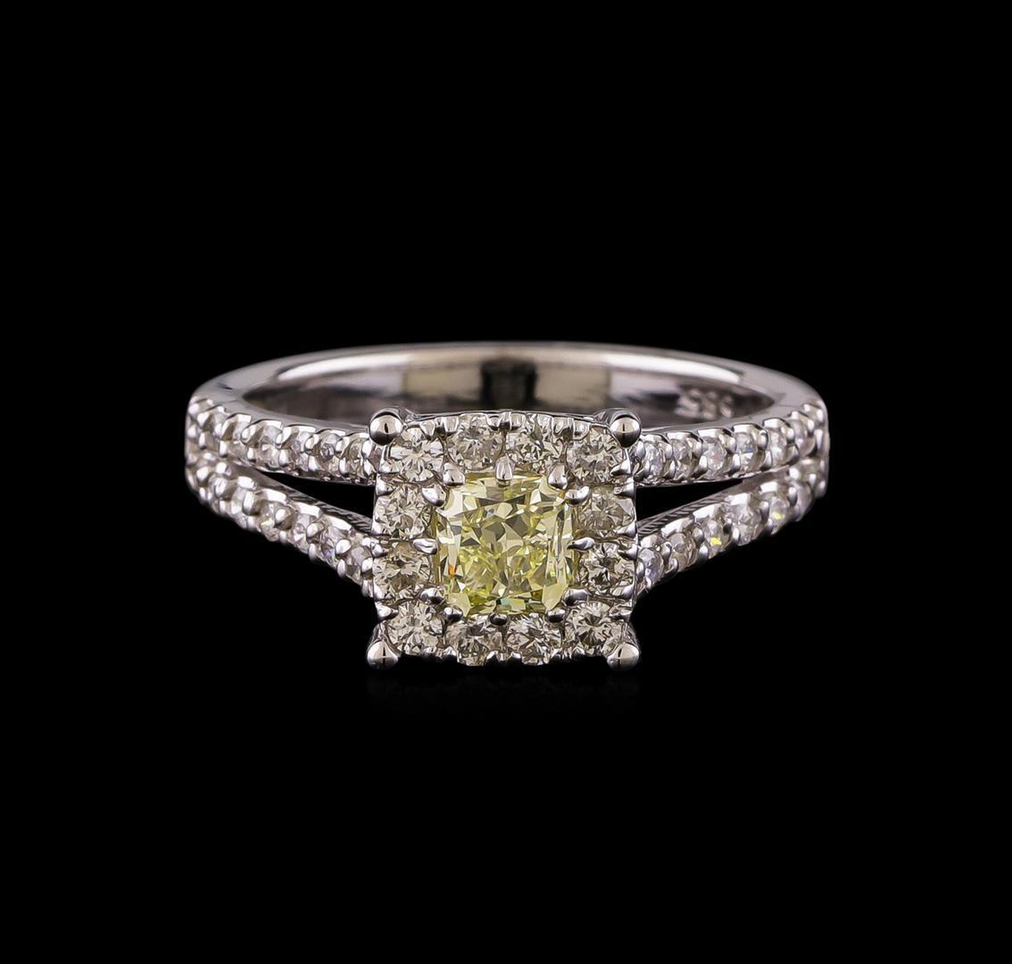 1.09 ctw Fancy Yellow Diamond Ring - 14KT White Gold