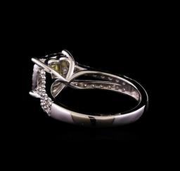 1.09 ctw Fancy Yellow Diamond Ring - 14KT White Gold