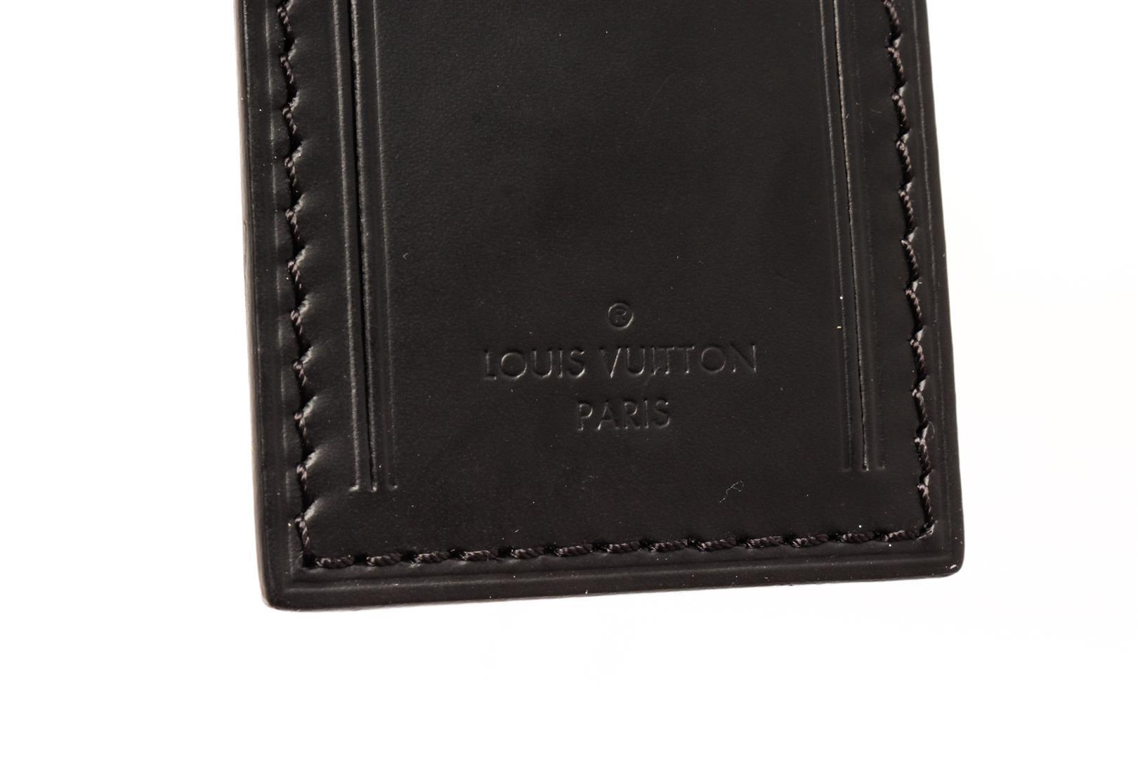 Louis Vuitton Black Leather Fragment Luggage Tag