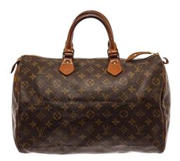 Louis Vuitton Brown Monogram Canvas Speedy 35 Satchel Bag