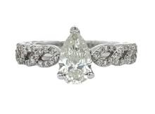 1.38 ctw Diamond Ring - 14K White Gold