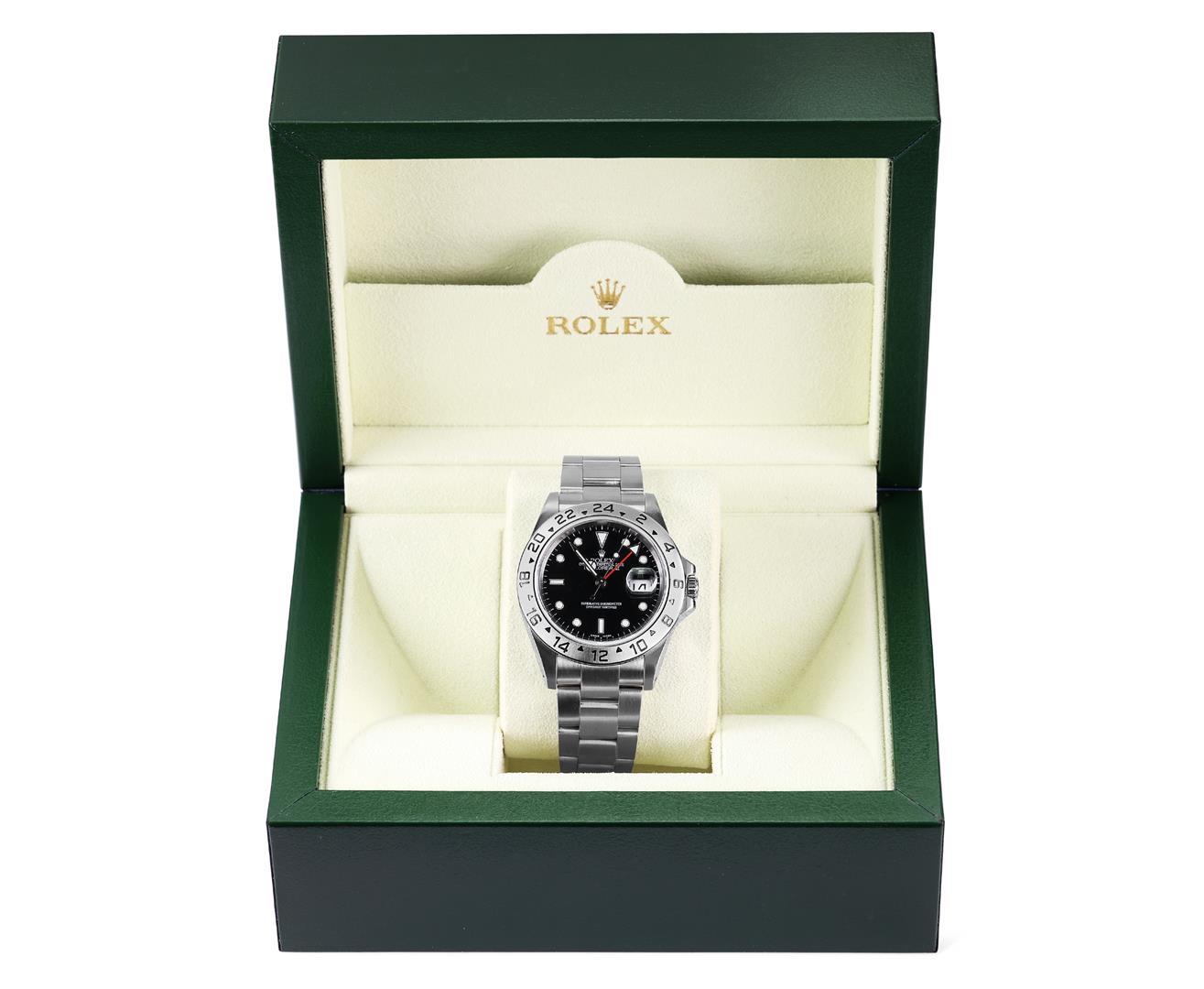 Rolex Mens 40MM Stainless Steel Black Dial Explorer 2 With Rolex Box