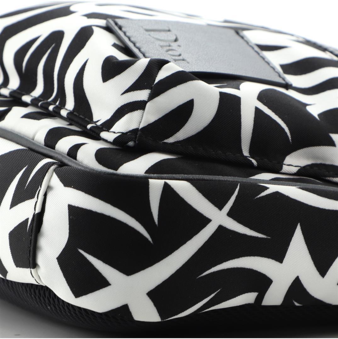 Christian Dior Black White Printed Nylon Mini Rider Shoulder Bag