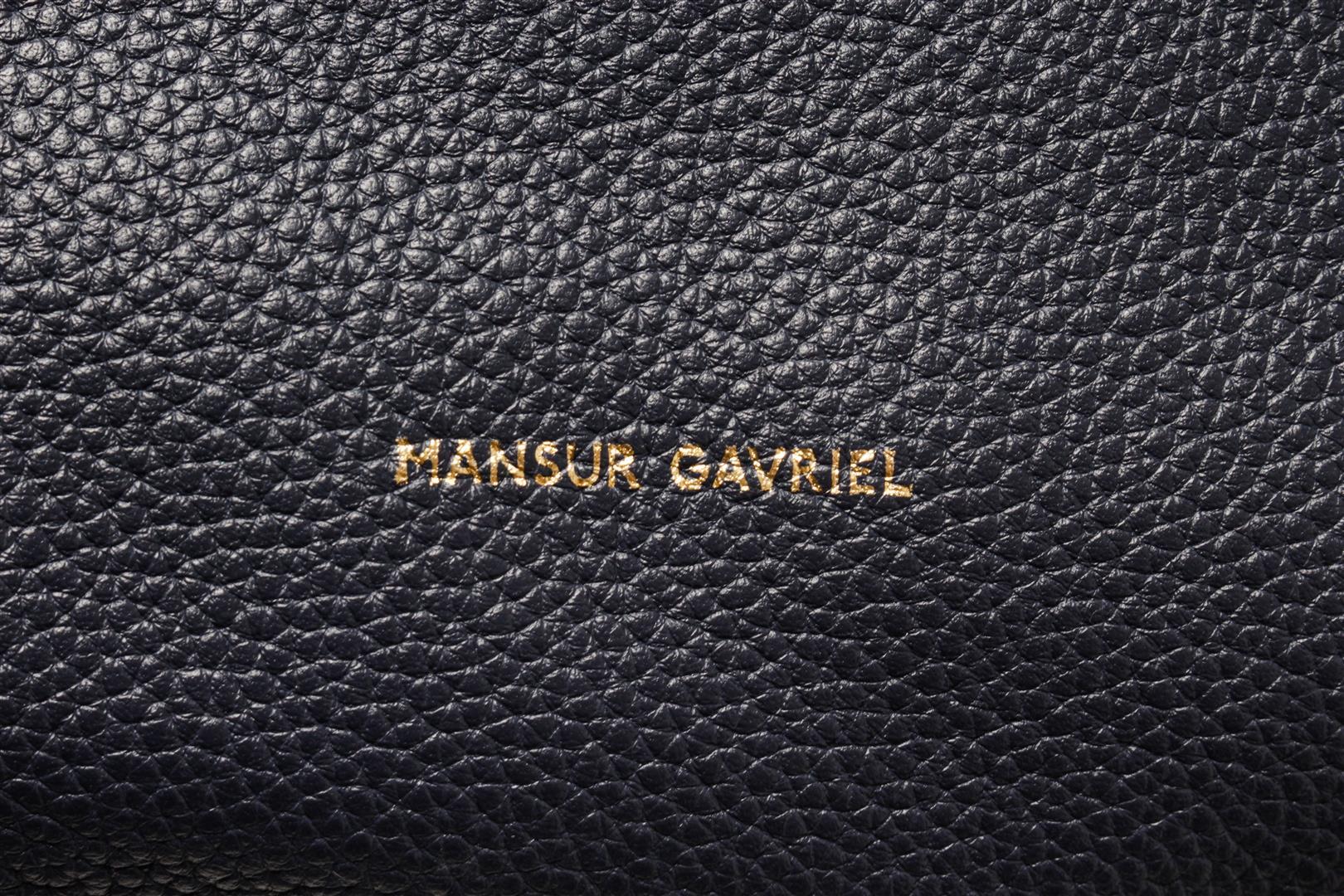 Mansur Gavriel Navy Blue Lambskin Leather Mini Duffle Crossbody Bag