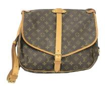 Louis Vuitton Brown Monogram Canvas Leather Saumur 35 cm Crossbody Bag